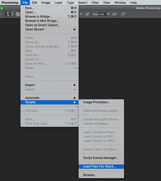Photoshop File Scripts Load Files Into Stack